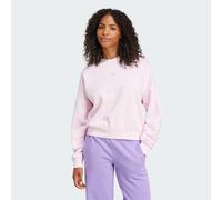 adidas Donna Essentials Small Logo Feel Cozy Relaxed Fit Sweatshirt, Clear Pink/White, XL