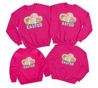 Felpa Family Bunny Hugging Eggs Happy Easter maglione Holiday Matching #ED