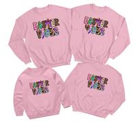 Felpa Family Easter Vibes Happy Easter maglione abito abbinato per le...