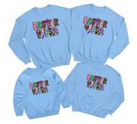 Felpa Family Easter Vibes Happy Easter maglione abito abbinato per le...