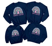 Felpa Family Rainbow Bunny Happy Easter maglione abito abbinato per le...