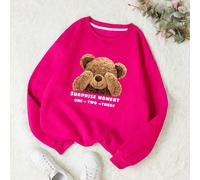 Felpa foderata termicamente con stampa di orsetti e slogan MOMENTO DI SORPRESA UNO DUE TRE L,M,S,XSFumetto,sloganTessuto