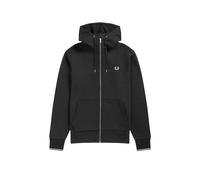 Fred Perry Felpa Cappuccio E Zip Intera Nero - Taglia XL Abbigliamento Uomo