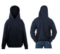 Felpa FRUIT OF THE LOOM Unique hoodie nera neutra effetto cappuccio 9 11 anni