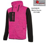 Felpa full-zip 310 gr/m2 da lavoro U-POWER ENJOY RAINBOW Colletto alto UPOWER +