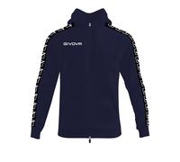 felpa full zip con cappuccio terry band givova società team scuola Relax