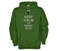 Felpa Fun KB44 Birra Keep calm and drink beer Ironic happiness