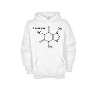 Felpa Fun KJ217 I need You Legame chimico Caffeina Caffè