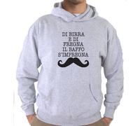 Felpa Fun KJ229 Di birra e di fregna il baffo s'impregna Proverbio