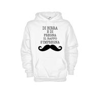 Felpa Fun KJ229 Di birra e di fregna il baffo s'impregna Proverbio