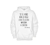 Felpa Fun KJ308 Se il vino non lo reggi l'uva la devi magna a chicchi