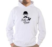 Felpa Fun KJ45 Like a Boss gentleman Bowler monocle moustache Hipster