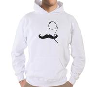 Felpa Fun KJ46 Gentleman Monocle Moustache Hipster Style Movember