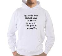Felpa Fun KJ55 Quando Dio distribuiva le tette in fila per cervello