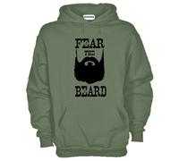 Felpa Fun KJ804 Fear the beard Abbi paura della barba Moustache Baffi