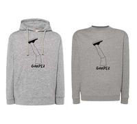 Felpa GARPEZ grigia tre uomini e una gamba girocollo o cappuccio cinema film