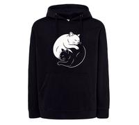 Felpa GATTI Tao Yin e Yang gattini micini nera Taoismo con cappuccio o girocollo