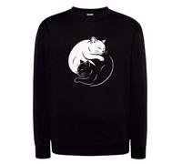 Felpa GATTI Tao Yin e Yang gattini micini nera Taoismo con cappuccio o girocollo