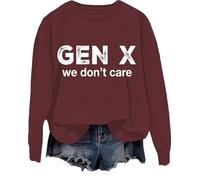 Felpa Gen X We Don't Care, Gen X We Don't Care, Felpa Gen X, Top girocollo a maniche lunghe Gen X, Porpora, XL