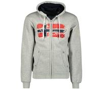 Felpa Geographical Norway Geday Grigio con Cappuccio Uomo Adulto Unisex Misto