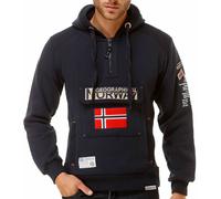 Felpa GEOGRAPHICAL NORWAY GymClass Uomo Men tascone half Zip Anapurna cappuccio