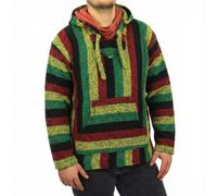 Felpa Giacca Con Cappuccio Recycled Messicana Baja Jerga Calda Hippy Taglia Plus