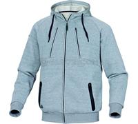 FELPA GIACCA ZIP INVERNALE TERMICA SPORTIVA CAPPUCCIO DELTAPLUS ANZIO GRIGIO BLU
