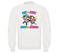 Felpa girocollo bambina/o Sofi e Lui a scuola me te astuccio zaino gadget contro