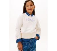 Tommy Hilfiger High Rib Hem Crew Neck Kg0kg08989 Felpa Senza Bottoni, White (Ancient White), 14 Anni Bambina