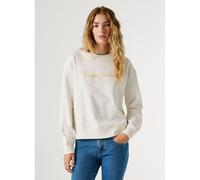 Felpa girocollo con logo Beige M Message
