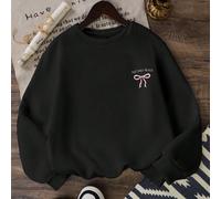 Felpa girocollo con stampa farfalla "Trova la Tua Pace Interiore" per ragazze adolescenti, carino e casual 8-9Y,10-11Y,12-13Y,14YGeometrico,LettereTessuto