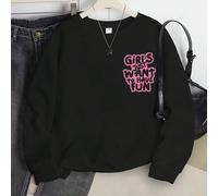 Felpa girocollo con stampa grafica a lettere per ragazze adolescenti, pullover casual a maniche lunghe, adatto per il ritorno a scuola 6Y,7Y,8Y,9Y,10Y,4Y,5Y,14Y,11Y,12Y,13Y,16Y,15YLettereTessuto