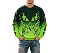 Felpa girocollo di Halloween con viso spaventoso pullover da uomo | Moda Autunno Manica Lunga Halloween Girocollo Ottobre Festival Regali di Vacanza Y2K Streetwear Costumi Cosplay per Papà