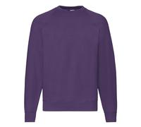 FELPA girocollo FRUIT OF THE LOOM colori vari UOMO manica RAGLAN Cotone SWEAT @