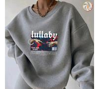 Felpa girocollo in pile da donna per l'autunno e l'inverno. Questa elegante e versatile maglia grigia in cotone presenta un design ampio e casual, adatta a diverse occasioni, tra cui casa, gite e uffi