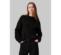 Calvin Klein Jeans Women's Logo Intarsia Regular Sweater Pullover Sweater, CK Black, XS