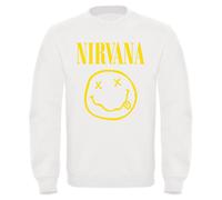 Felpa girocollo NIRVANA Kurt Cobain - Smile - Mod. Unisex