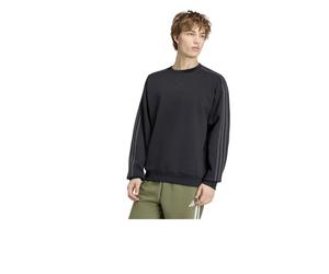 Felpa girocollo Pullover UOMO Adidas Ess 3-stripes Crew Fleece Nero Carbon