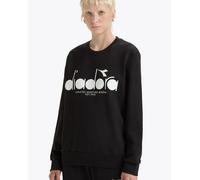 Felpa girocollo Pullover UOMO Diadora Nero CREW LOGO Lifestyle