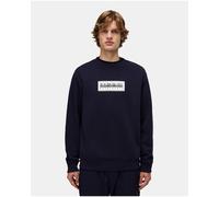 Felpa Girocollo pullover UOMO Napapijri Blu B-Box Logo Crew Lifestyle