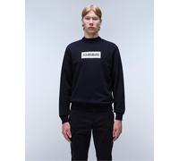 Felpa girocollo pullover UOMO Napapijri Nero B-Box Logo Crew Cotone Felpato
