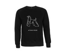 Felpa girocollo raglan nera DONNA ORIGAMI DOG AFGHAN HOUND DSHIRT sweatshirt