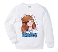 Felpa Girocollo Roby Polar Bear Youtuber Italia - Cotone Morbido Organico (IT, età, 12 Anni, 14 Anni, Regular, Standard, Bianco)
