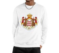 Felpa Girocollo Uomo Unisex Pullover Hoodie Sweatshirt Top con Principato di Monaco Bandiera Nazionale Work Wear Caldo E Morbido Maniche Lunghe Crewneck Casual per Tutte Le Stagioni Coppia