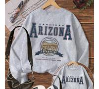 Felpa girocollo vintage con stampa della lettera dello stato americano dell'Arizona, felpa casual a maniche lunghe per autunno/inverno L,M,S,XL,XSLetterePoliestere