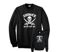 Felpa GOONIES never say die nera con senza cappuccio uomo bambino film