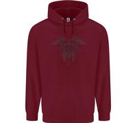 Felpa Gothic Biker Heavy Metal Uomo Con Ali Di Teschio Incrociate