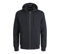 JACK & JONES Felpa con Cappuccio e Cerniera, Nero, 4XL Uomo