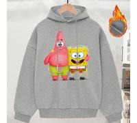Felpa grigia con cappuccio, coulisse e maniche lunghe da uomo e da donna, perfetta per l'autunno e l'inverno. Realizzata in collaborazione con Il Re Leone, la parte anteriore presenta la parola "MAMA"