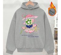 Felpa grigia con cappuccio, coulisse e maniche lunghe da uomo e da donna, perfetta per l'autunno e l'inverno. Realizzata in collaborazione con Il Re Leone, la parte anteriore presenta la parola "MAMA"